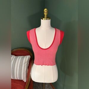 Free People Red Stripped cropped shirt